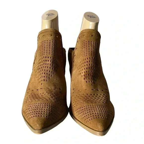 Gibson Latimer Perforated Suede Leather Slip On Mules Clog Heel Sandals Size 9 - Picture 3 of 7
